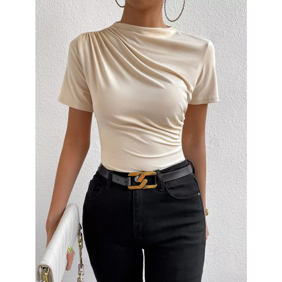 Ruched Short Sleeve T-Shirt Apparel and Accessories