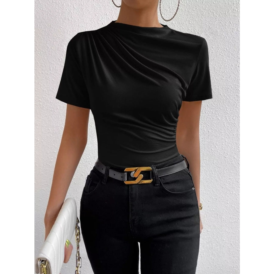 Ruched Short Sleeve T-Shirt Apparel and Accessories