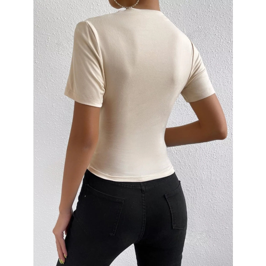 Ruched Short Sleeve T-Shirt Apparel and Accessories