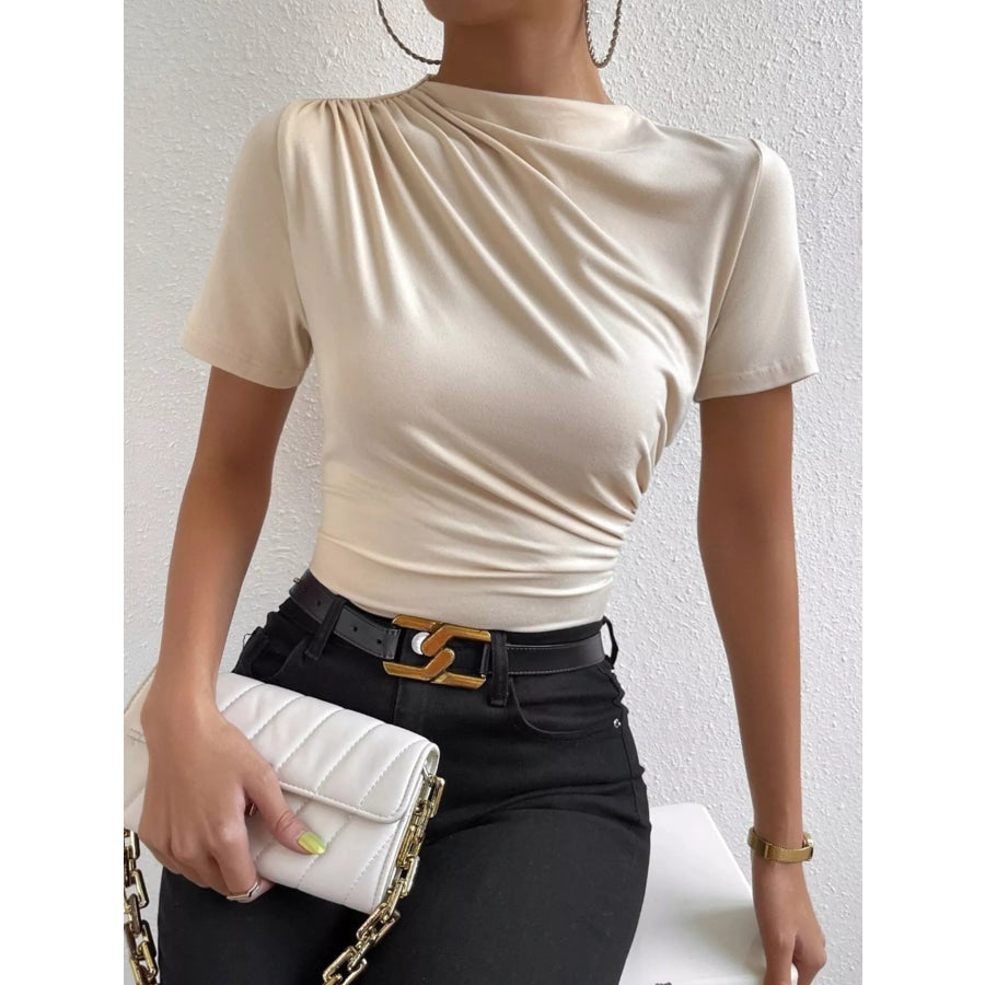 Ruched Short Sleeve T-Shirt Apparel and Accessories