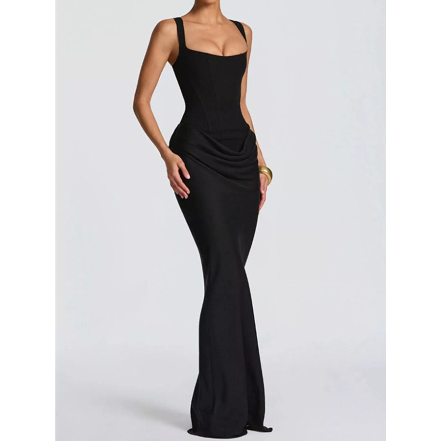 Ruched Sleeveless Maxi Dress Apparel and Accessories