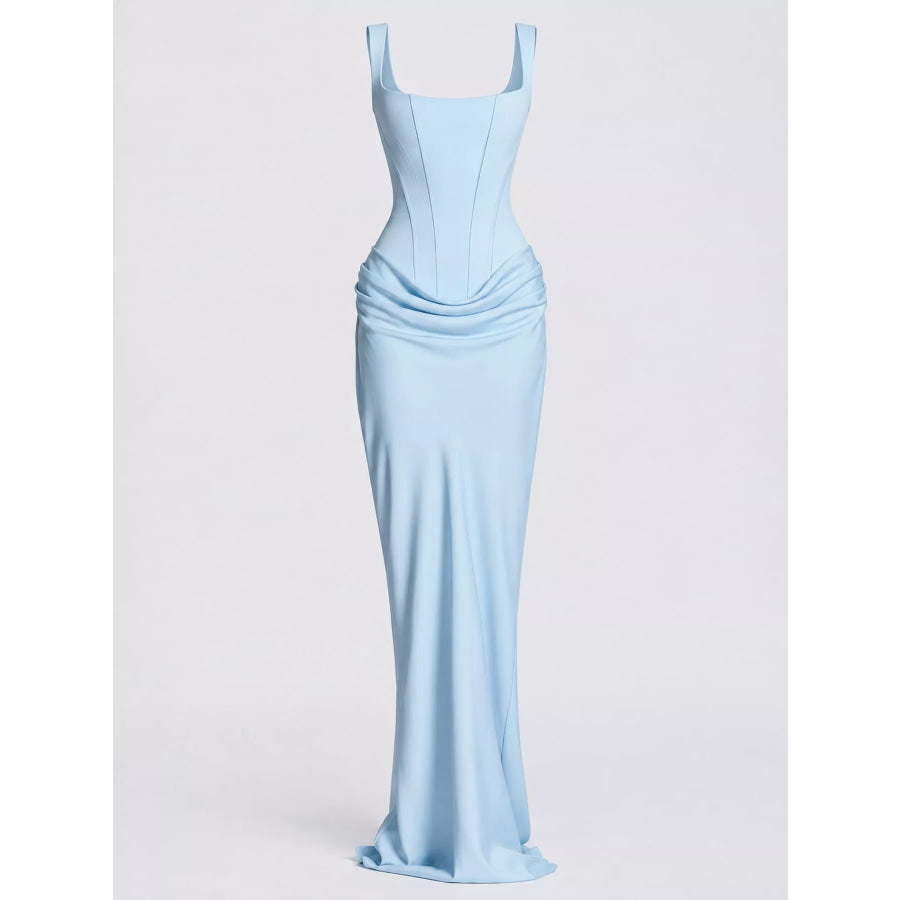 Ruched Sleeveless Maxi Dress Apparel and Accessories