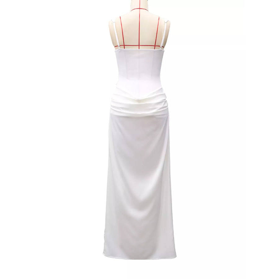 Ruched Sleeveless Maxi Dress Apparel and Accessories