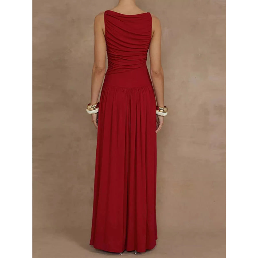 Ruched Sleeveless Maxi Dress Apparel and Accessories