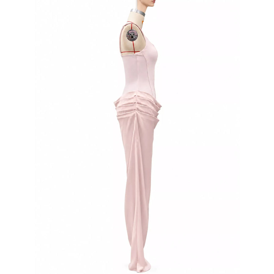 Ruched Sleeveless Maxi Dress Apparel and Accessories