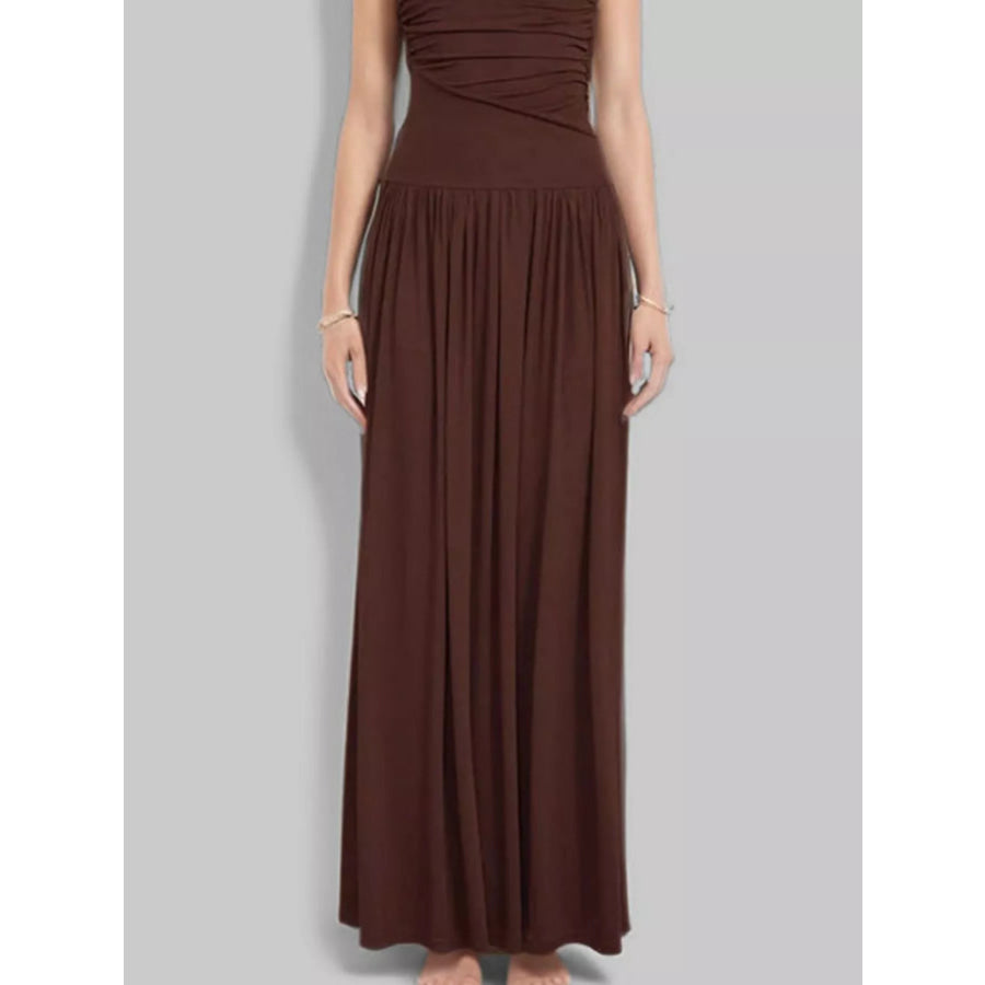 Ruched Sleeveless Maxi Dress Apparel and Accessories