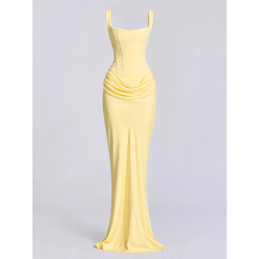 Ruched Sleeveless Maxi Dress Apparel and Accessories
