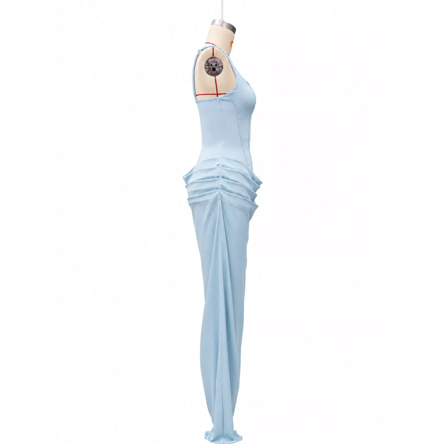 Ruched Sleeveless Maxi Dress Apparel and Accessories
