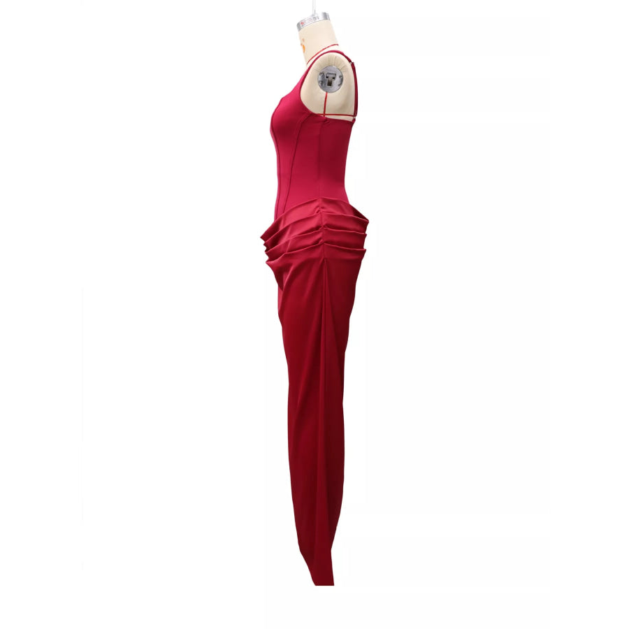 Ruched Sleeveless Maxi Dress Apparel and Accessories