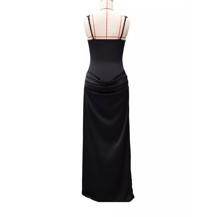 Ruched Sleeveless Maxi Dress Apparel and Accessories