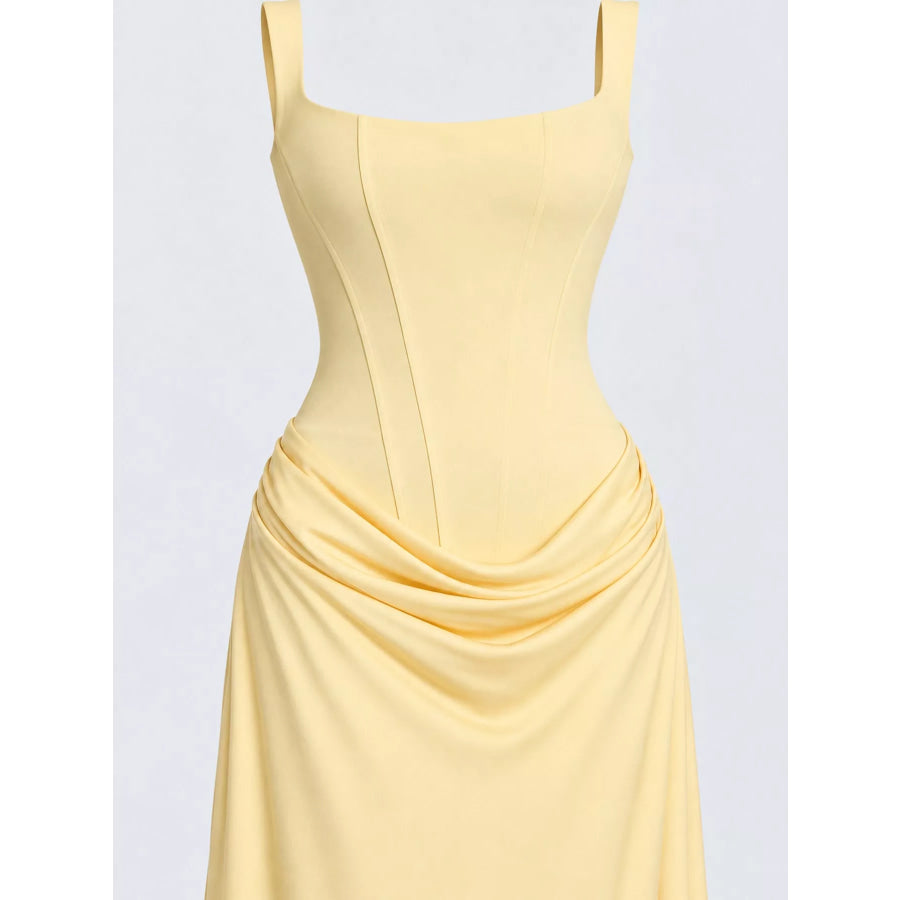 Ruched Sleeveless Maxi Dress Apparel and Accessories
