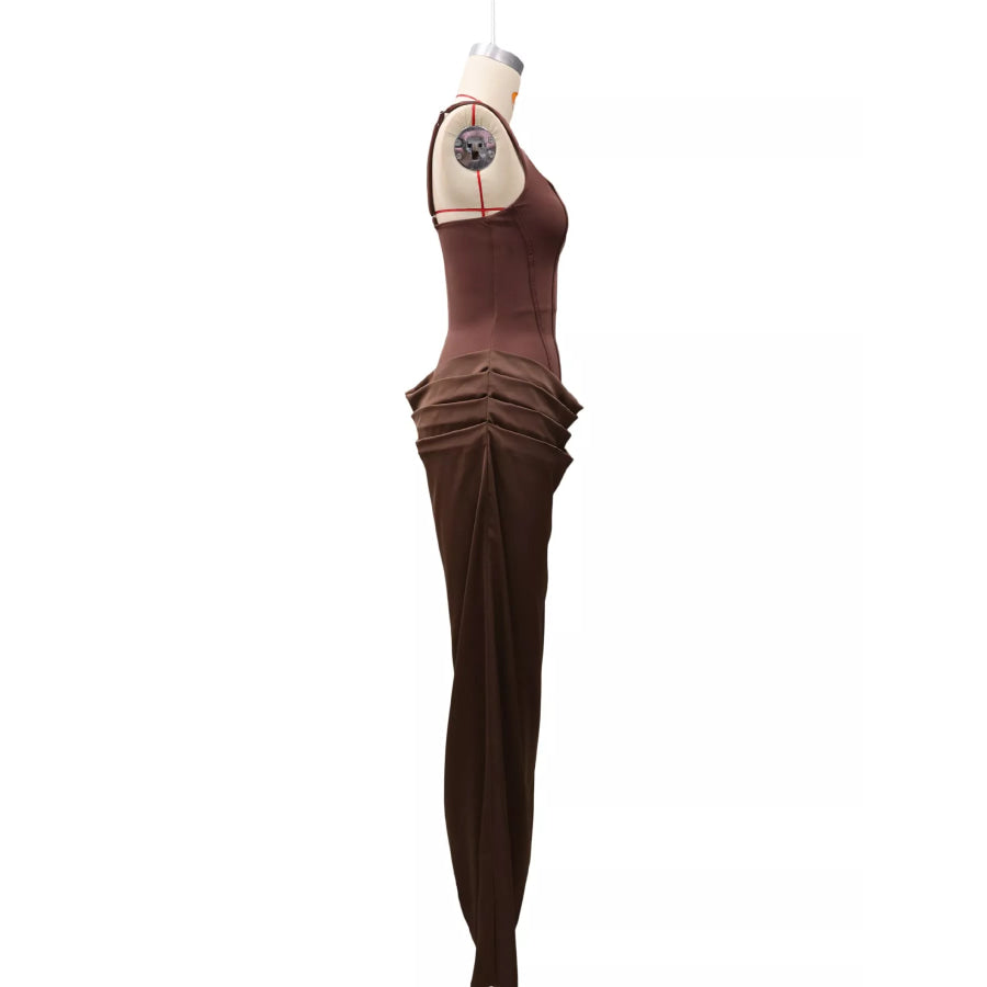 Ruched Sleeveless Maxi Dress Apparel and Accessories
