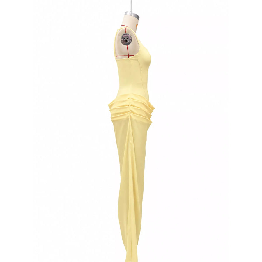 Ruched Sleeveless Maxi Dress Apparel and Accessories