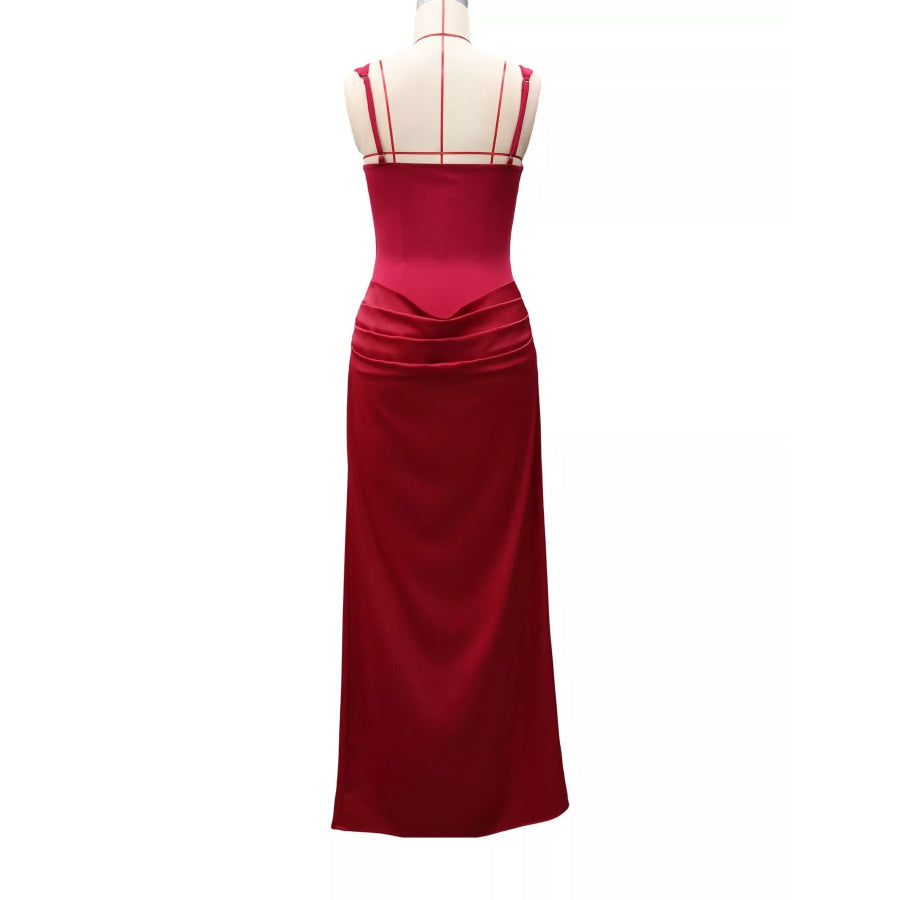 Ruched Sleeveless Maxi Dress Apparel and Accessories