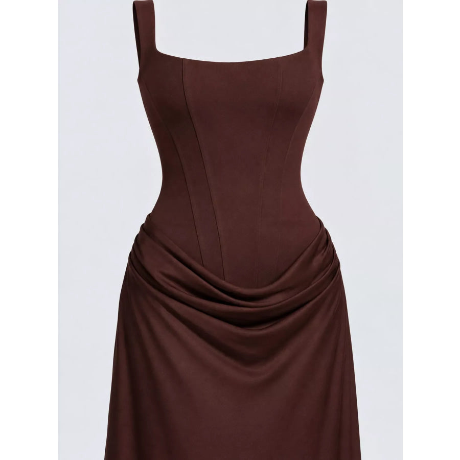 Ruched Sleeveless Maxi Dress Apparel and Accessories