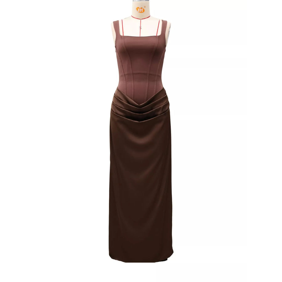Ruched Sleeveless Maxi Dress Apparel and Accessories