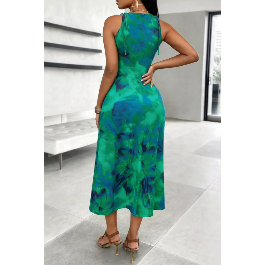 Ruched Sleeveless Midi Dress Apparel and Accessories