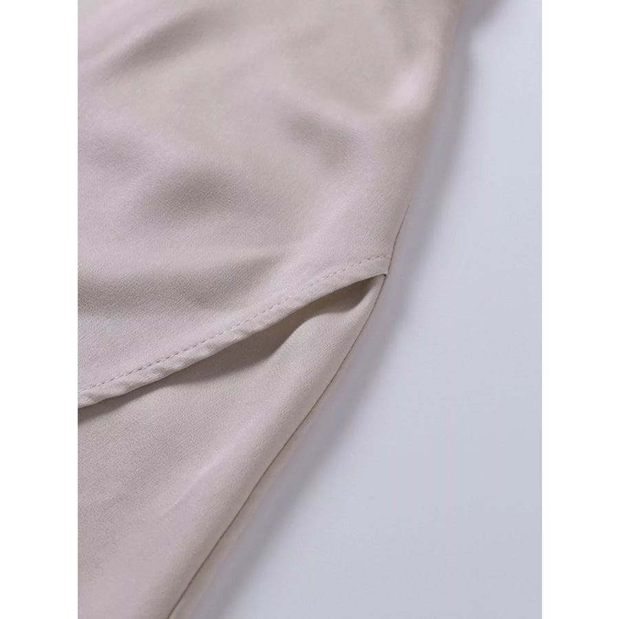 Ruched Slit Spaghetti Strap Dress Apparel and Accessories