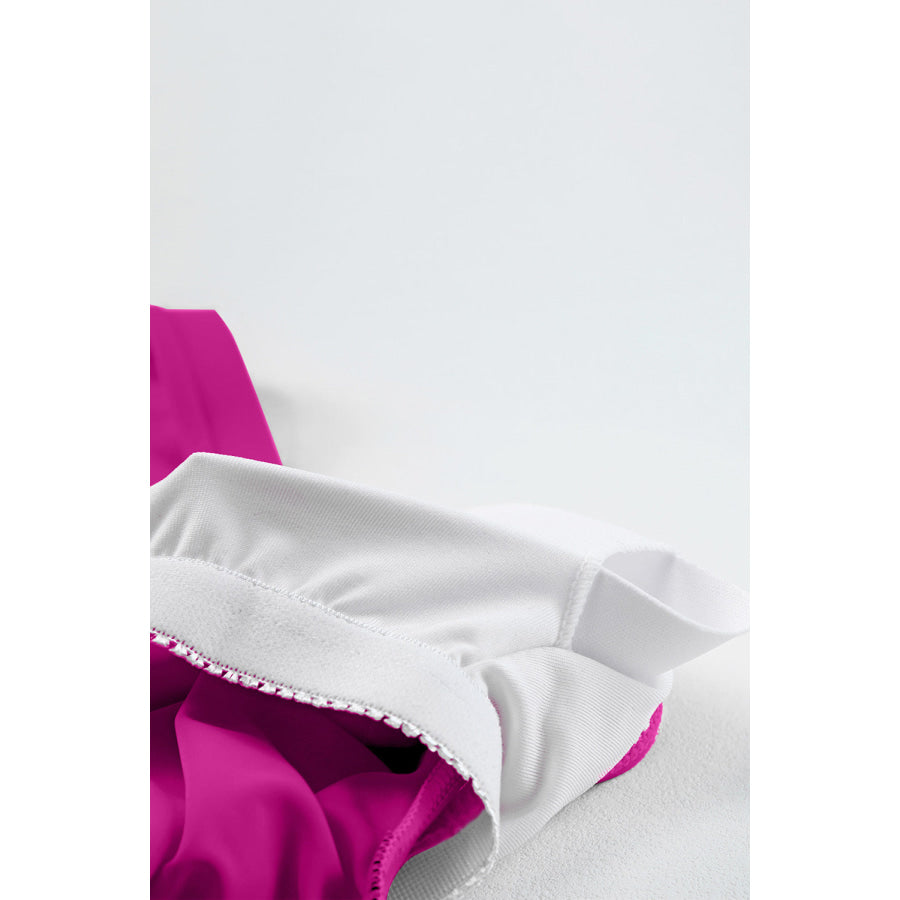 Ruched Slit Tankini Set Apparel and Accessories