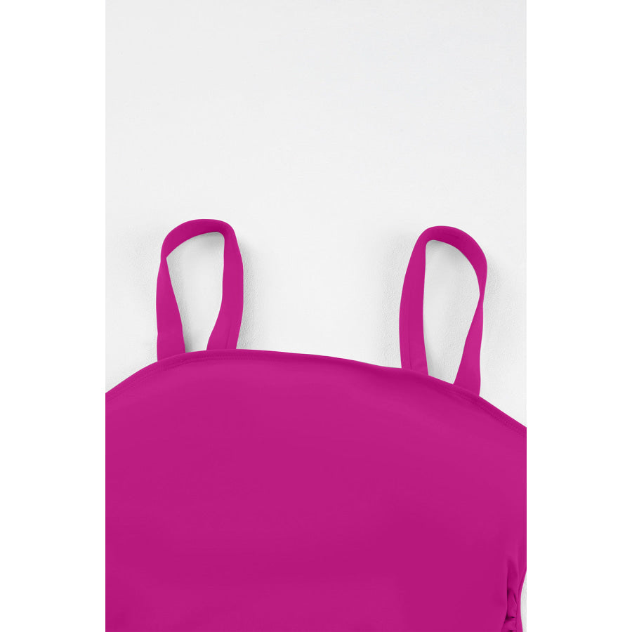 Ruched Slit Tankini Set Apparel and Accessories