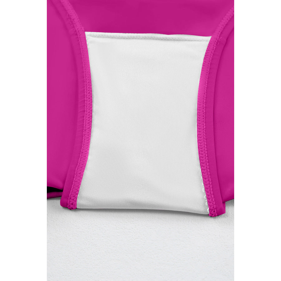 Ruched Slit Tankini Set Apparel and Accessories