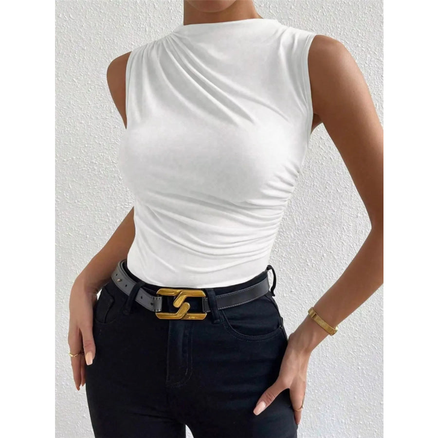 Ruched Solid Color Tank Apparel and Accessories