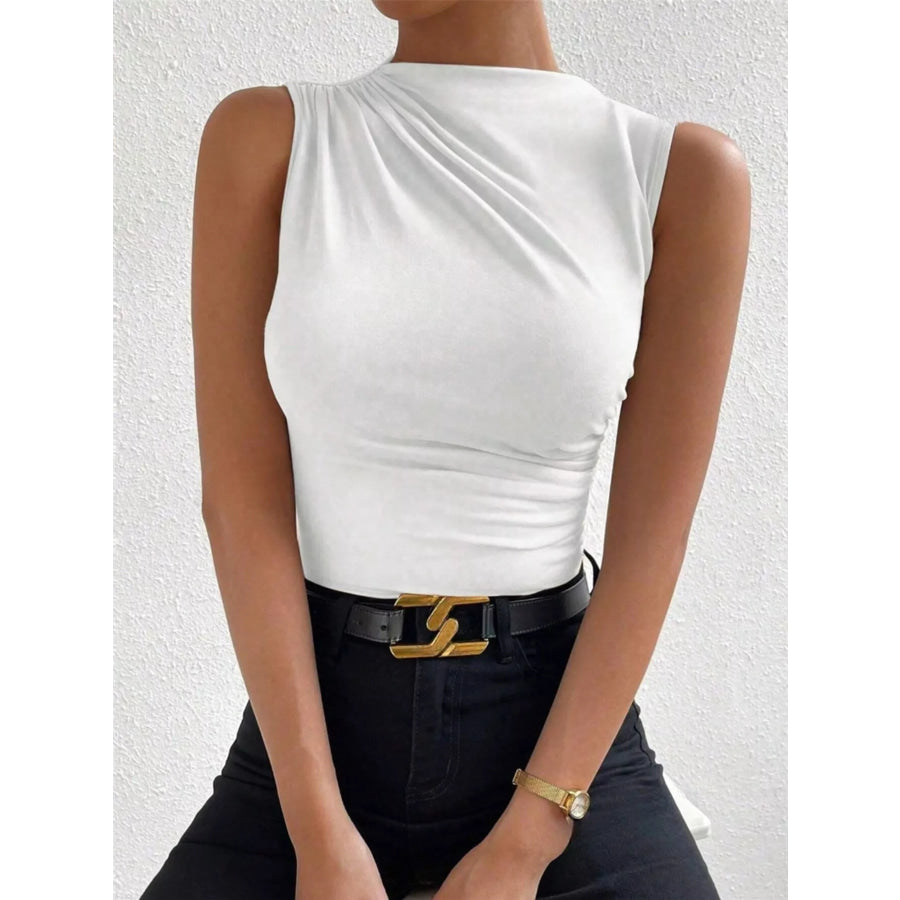 Ruched Solid Color Tank Apparel and Accessories