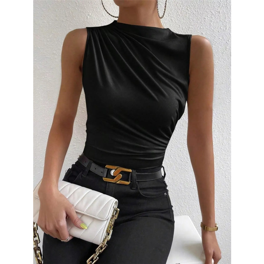 Ruched Solid Color Tank Apparel and Accessories