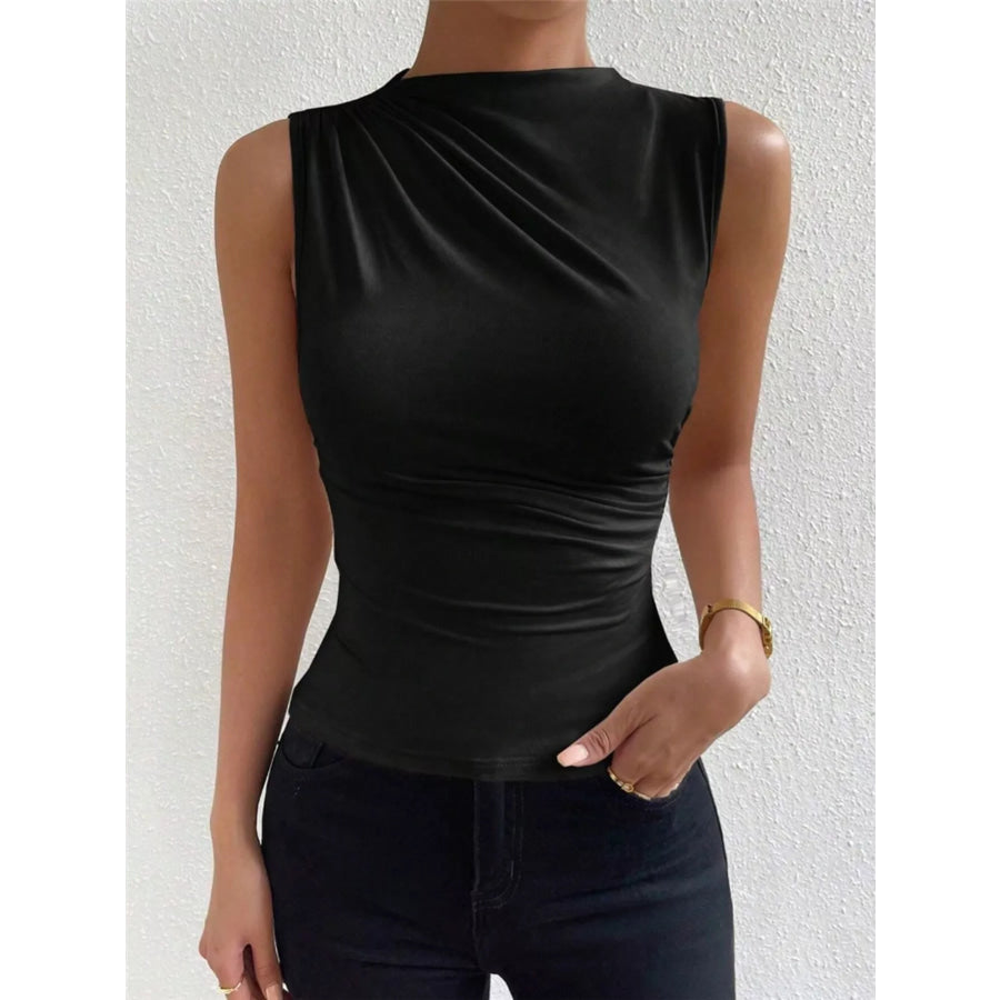 Ruched Solid Color Tank Apparel and Accessories