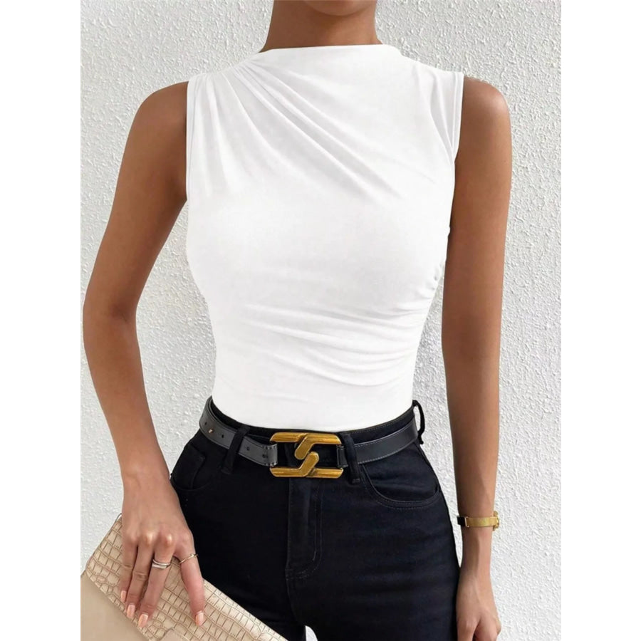 Ruched Solid Color Tank Apparel and Accessories