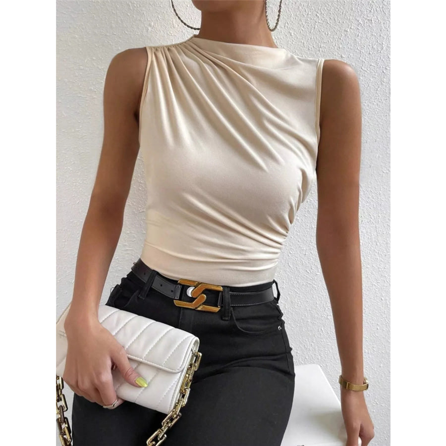 Ruched Solid Color Tank Apparel and Accessories