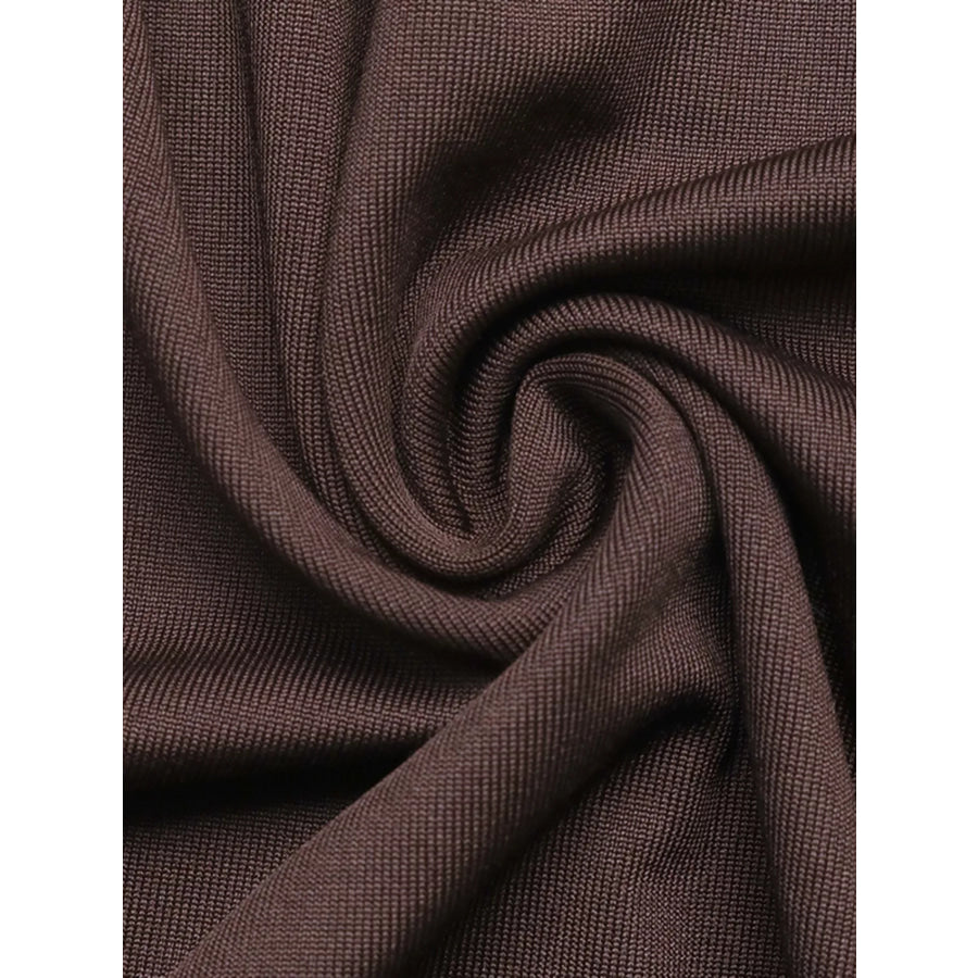 Ruched Square Neck Long Sleeve Maxi Dress Apparel and Accessories