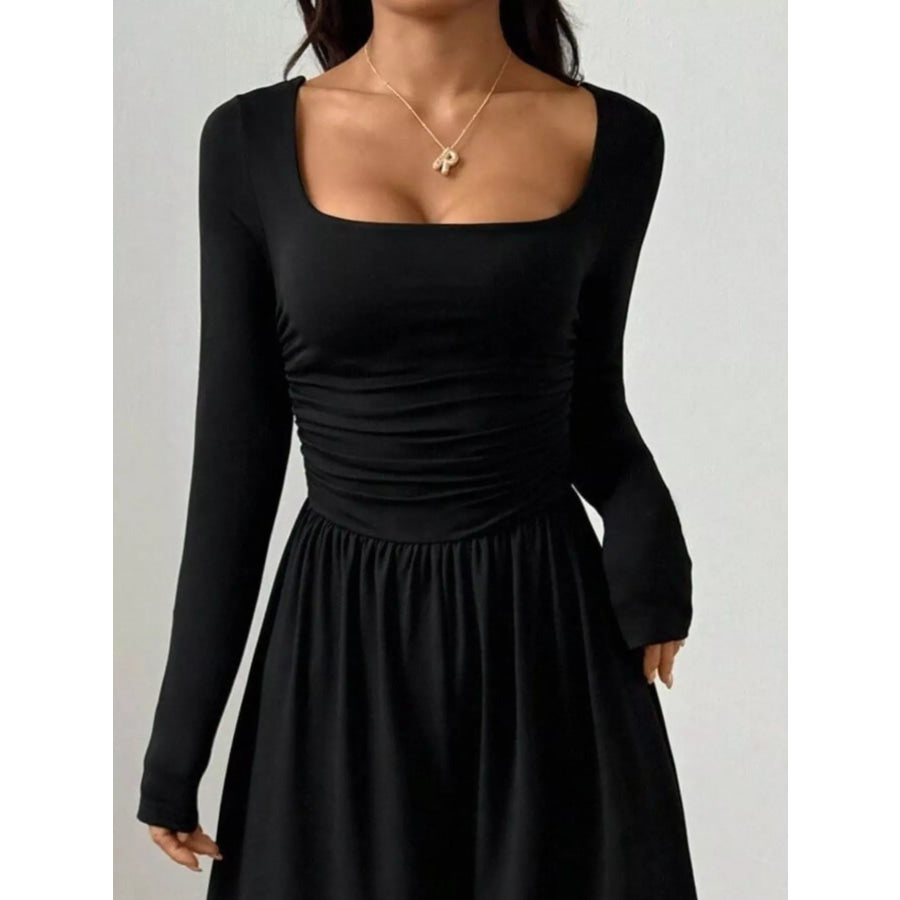 Ruched Square Neck Wide-Leg Jumpsuit Apparel and Accessories
