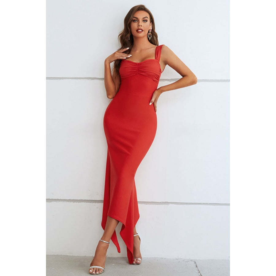 Ruched Sweetheart Neck Hem Detail Dress Scarlett / S