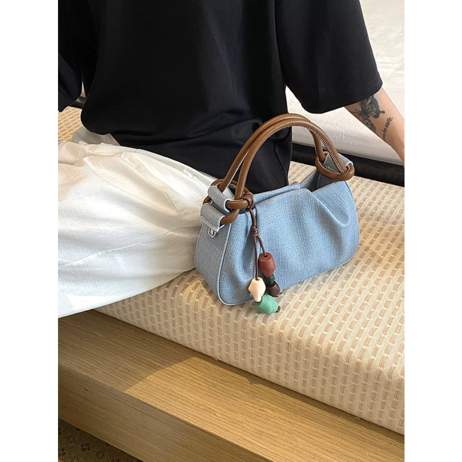 Ruched Top Handle Crossbody Bag Blue / One Size Apparel and Accessories