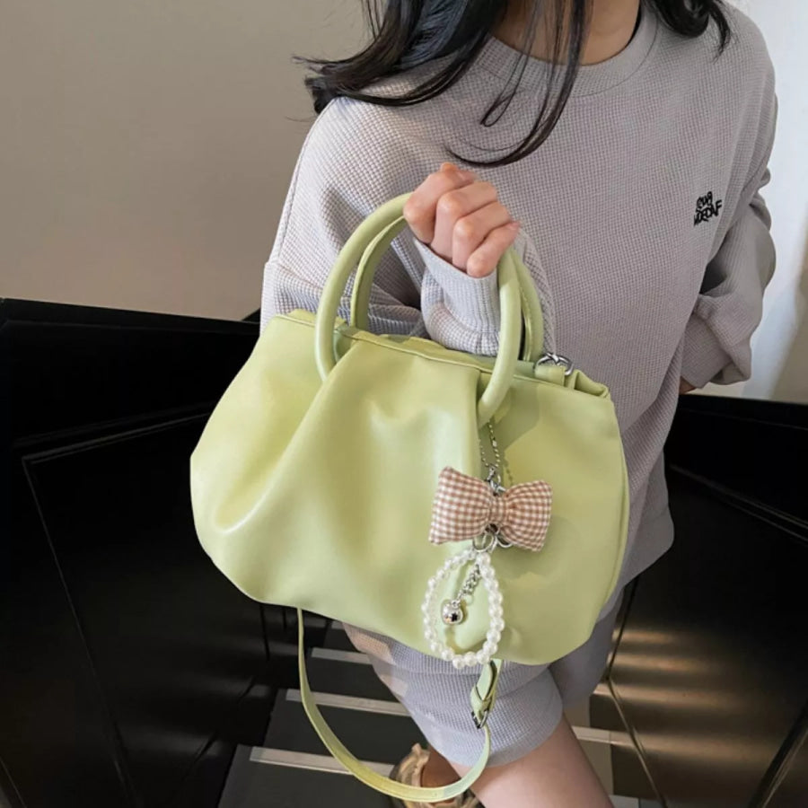 Ruched Top Handle Crossbody Bag Green / onesize Apparel and Accessories