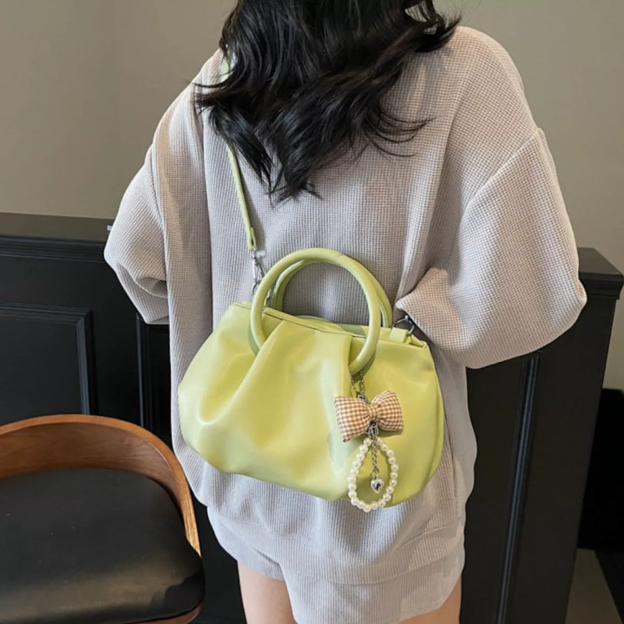 Ruched Top Handle Crossbody Bag Green / onesize Apparel and Accessories