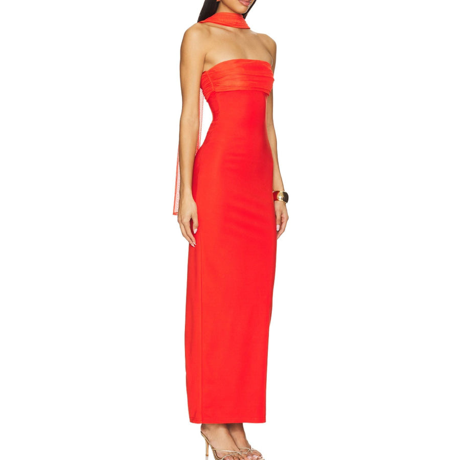 Ruched Tube Maxi Dress Apparel and Accessories