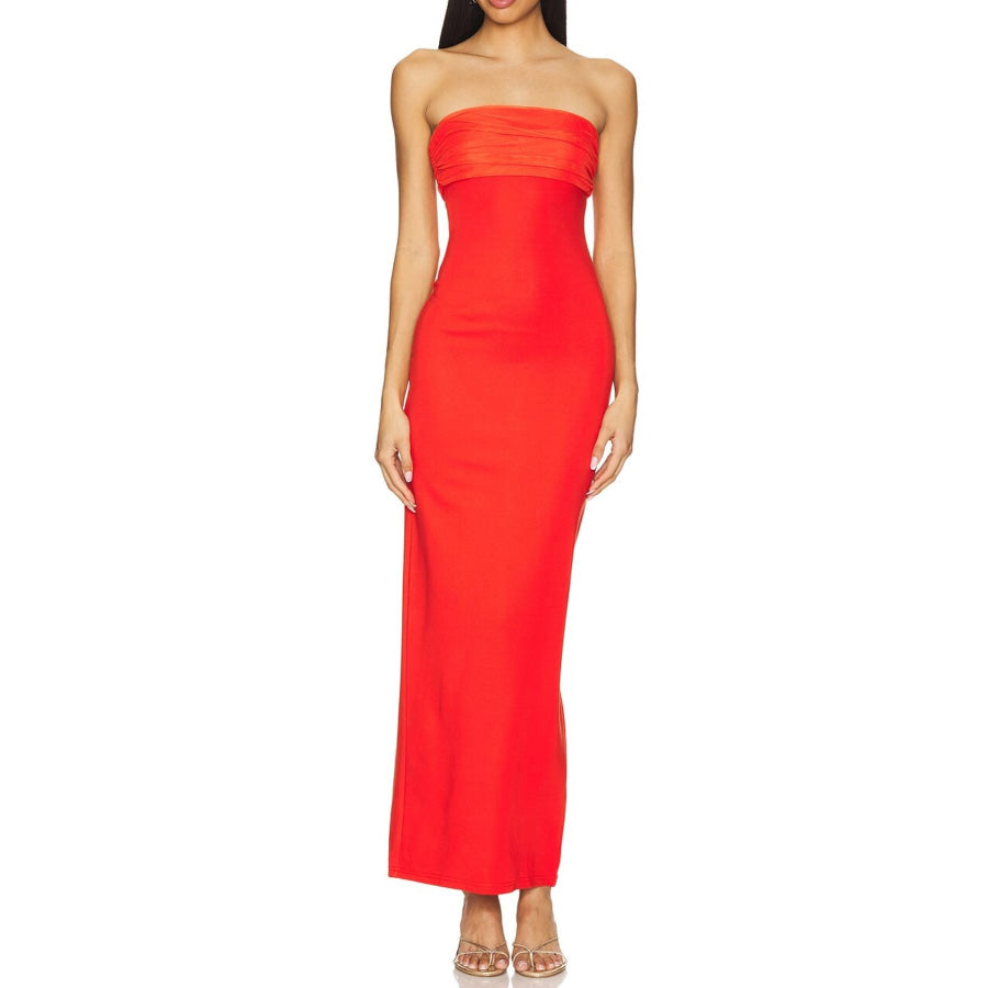 Ruched Tube Maxi Dress Apparel and Accessories