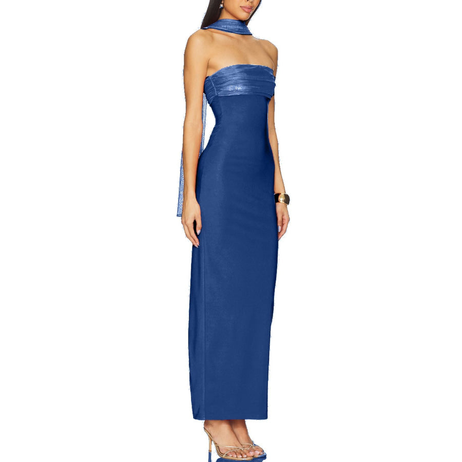 Ruched Tube Maxi Dress Apparel and Accessories