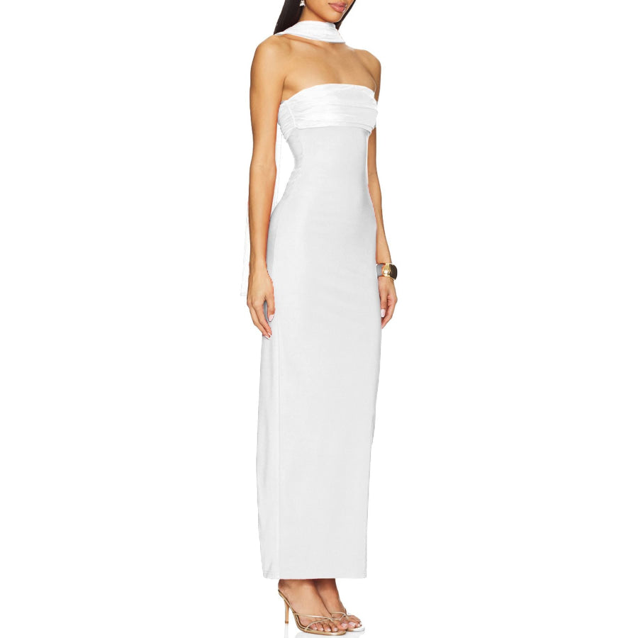 Ruched Tube Maxi Dress Apparel and Accessories