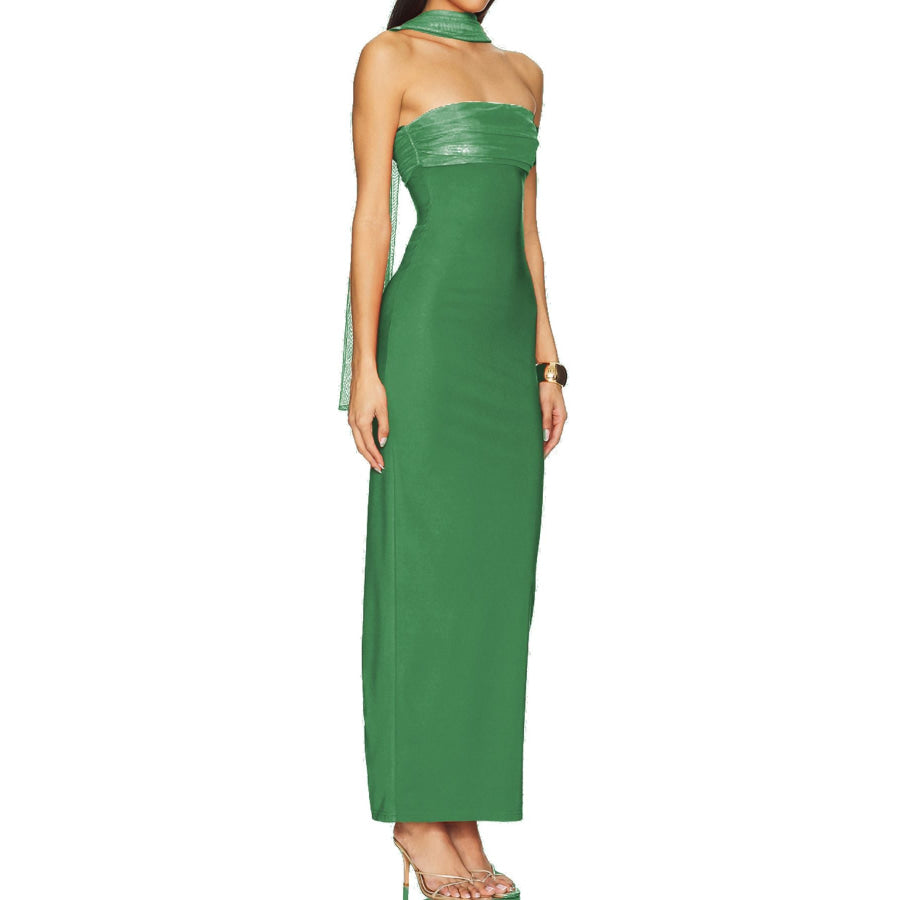 Ruched Tube Maxi Dress Apparel and Accessories