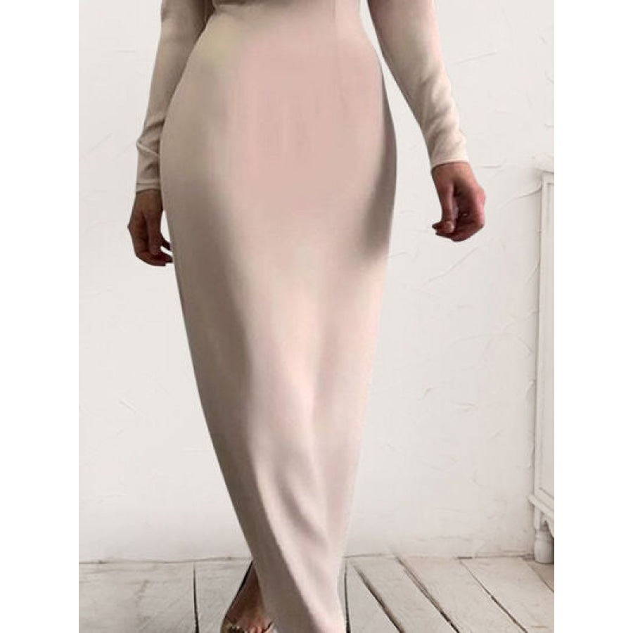 Ruched Turtleneck Long Sleeve Dress Apparel and Accessories