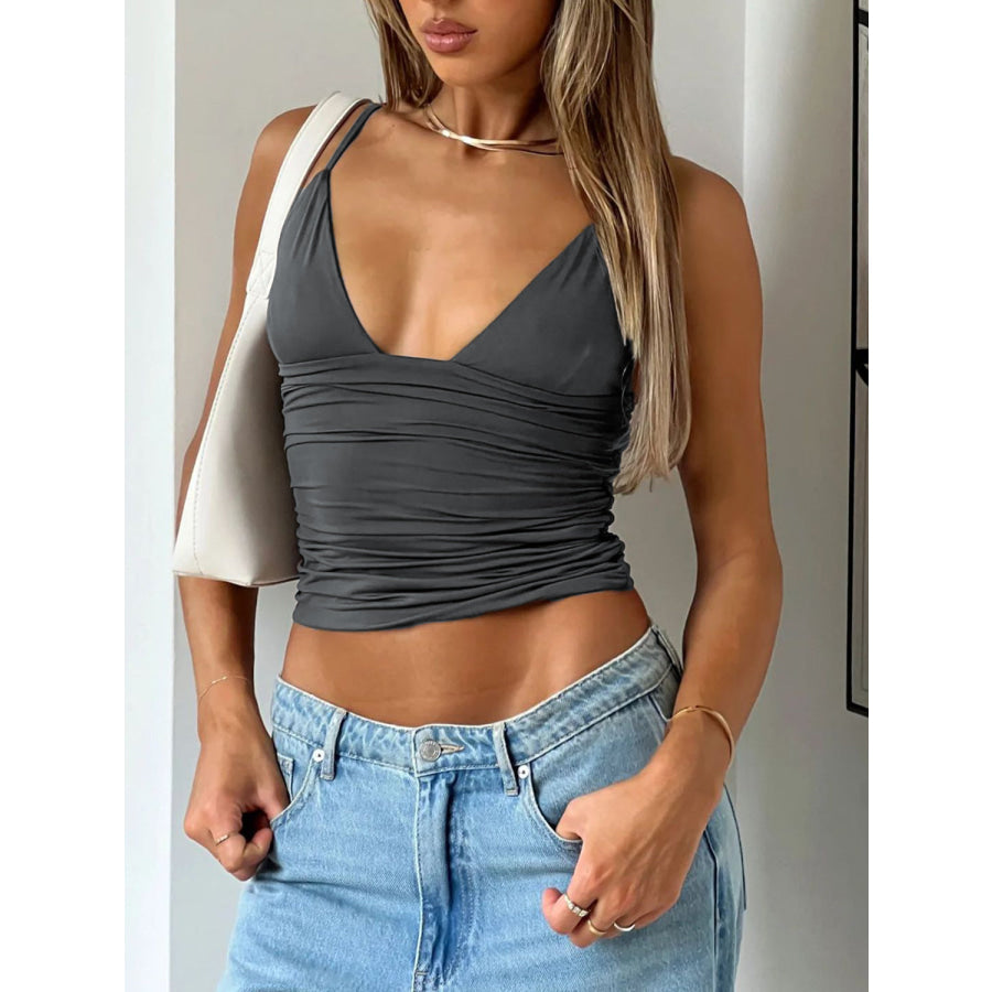 Ruched V-Neck Cami Apparel and Accessories