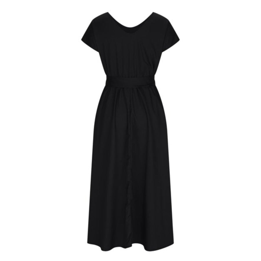 Ruched V - Neck Cap Sleeve Dress Apparel and Accessories