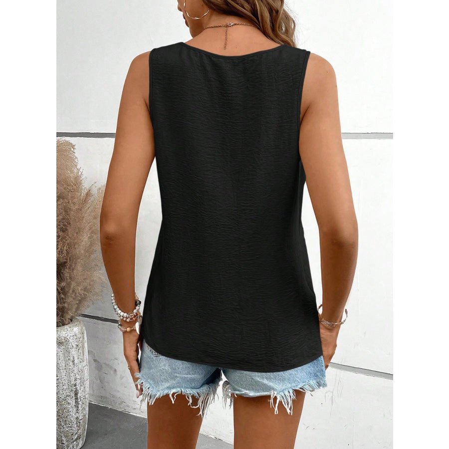 Ruched V-Neck Wide Strap Tank Apparel and Accessories