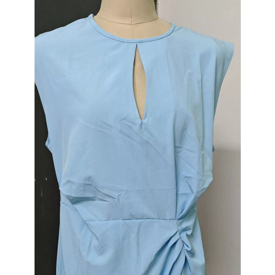 Ruched Waist Sleeveless Dress Apparel and Accessories