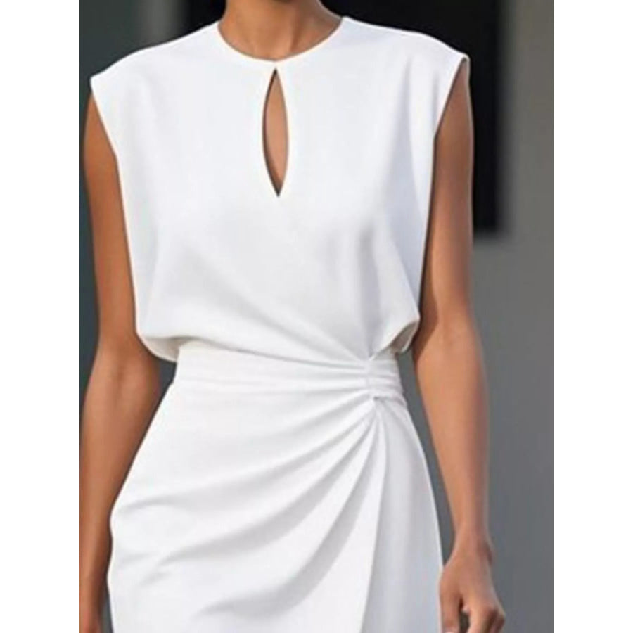 Ruched Waist Sleeveless Dress Apparel and Accessories