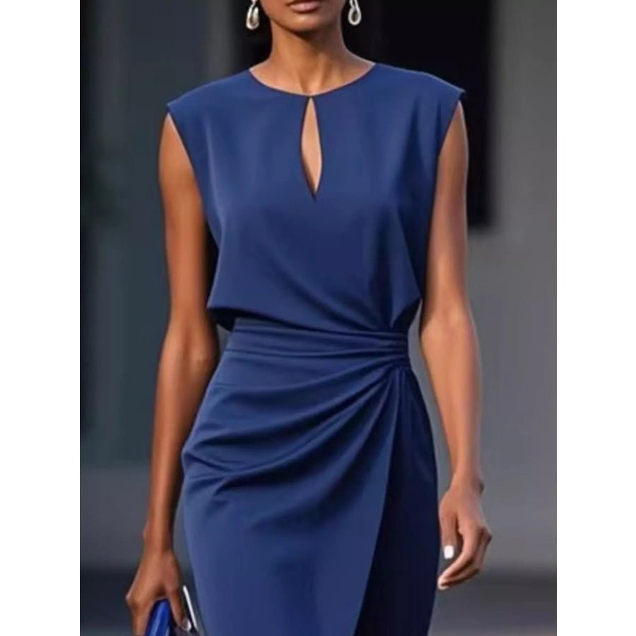 Ruched Waist Sleeveless Dress Apparel and Accessories