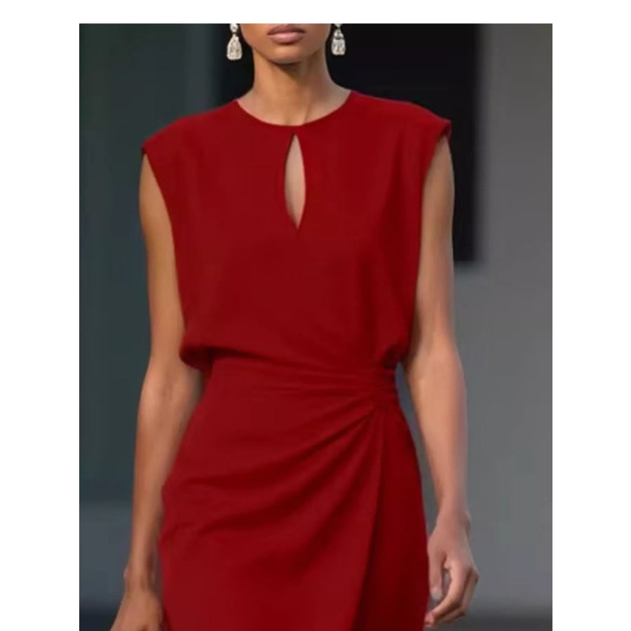 Ruched Waist Sleeveless Dress Apparel and Accessories